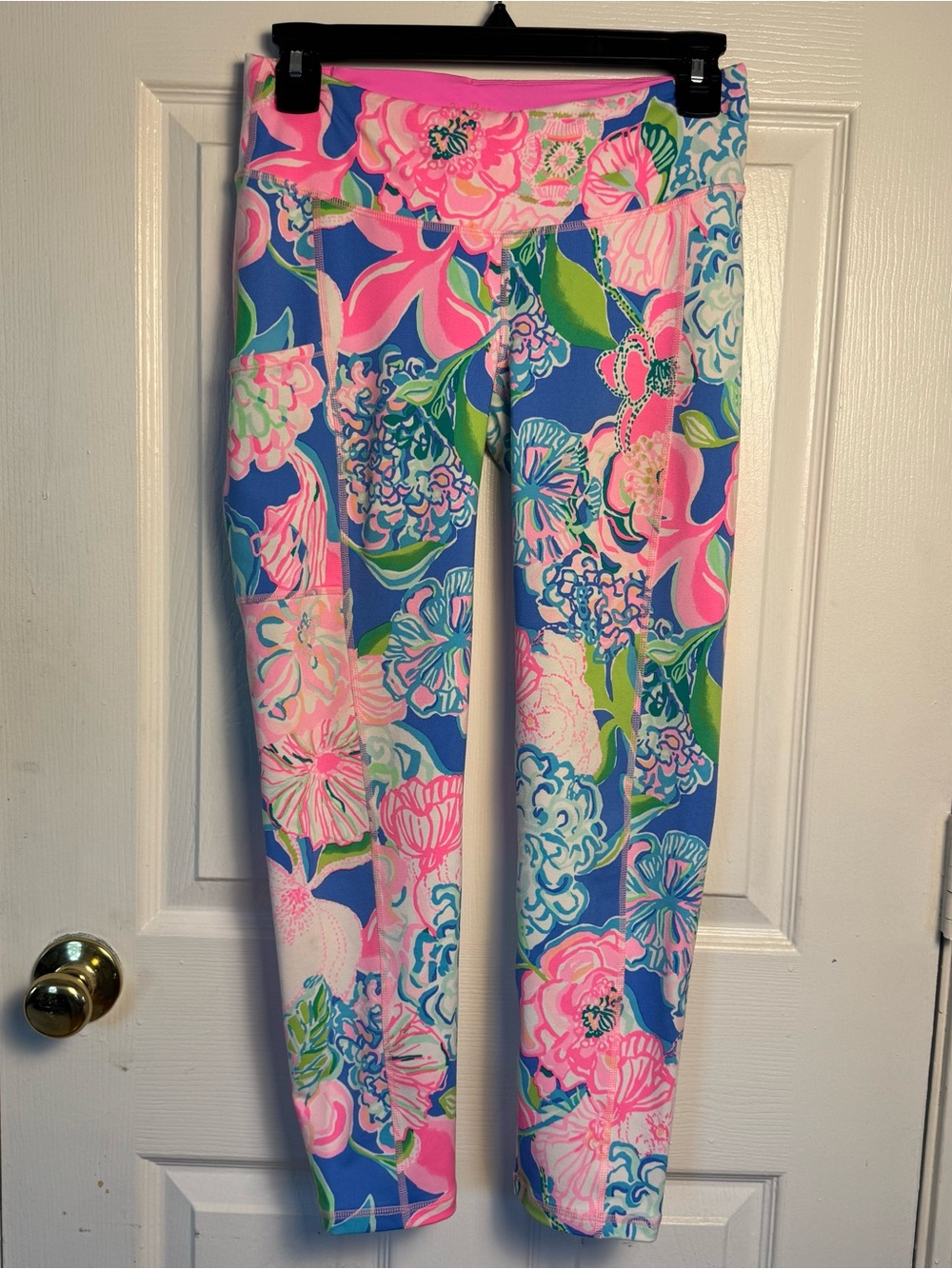 Lilly Pulitzer Luxletic Weekender Midi Leggings Peony For Your Thoughts Size S